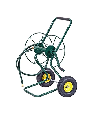 Slickblue Garden Steel Frame Wheeled Hose Reel Cart