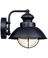 John Timberland Fordham Farmhouse Rustic Industrial Outdoor Wall Light Fixture Led Black Metal 8" Seedy Glass Sconce Exterior House Barn Porch Patio O
