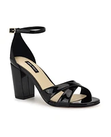 Nine West Women's Saile Criss-Cross High Block Heel Sandals