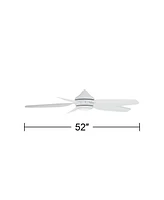 Casa Vieja 52" Del Diego Modern Indoor Outdoor Ceiling Fan 5 Blade Led Light Remote Control White Finish Blades Bedroom Patio Living Room Kitchen Porc