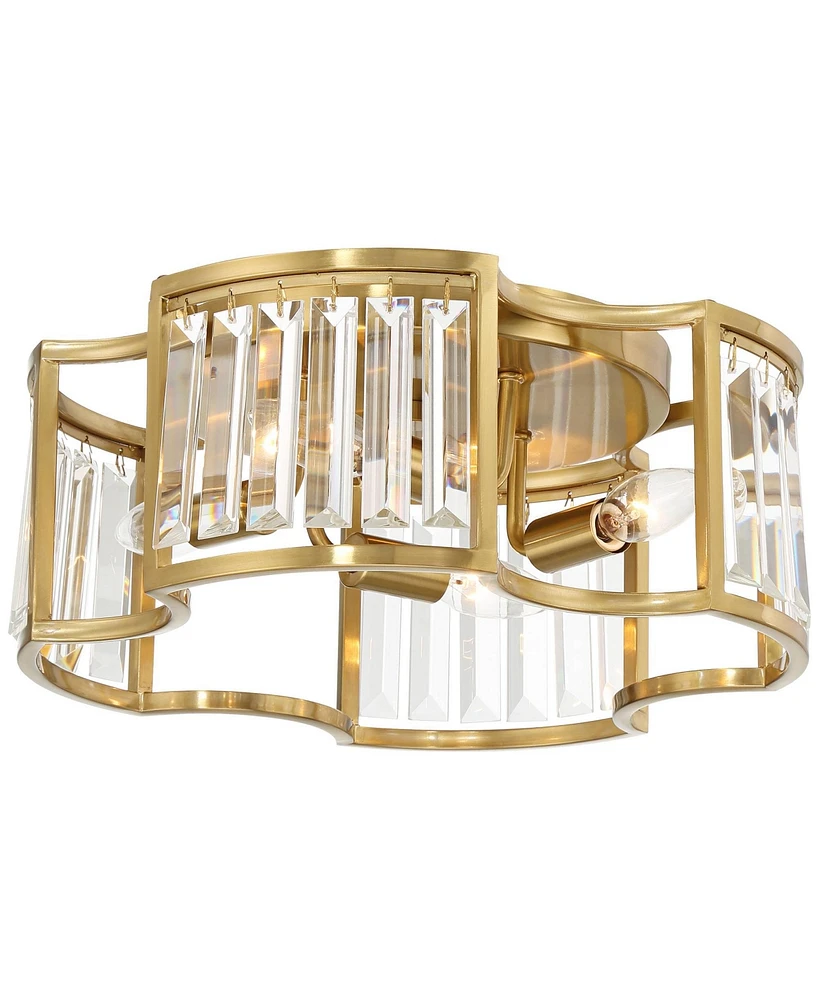 Possini Euro Design Gillian Modern Glam Ceiling Light Semi Flush-Mount Fixture 15" Warm Soft Gold 4