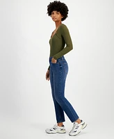 Tinseltown Juniors' Slim-Leg High-Rise Straight-Leg Jeans