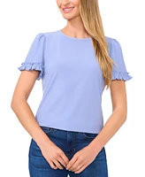 CeCe Women's Short-Sleeve Ruffle-Cuff Knit Top