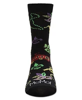 MeMoi Girls Kids' Mardi Gras Bamboo Crew Socks