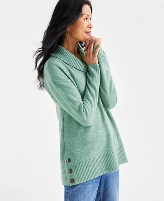 Style & Co Women's Shawl Collar Button-Hem Tunic Sweater, Created for Macy's