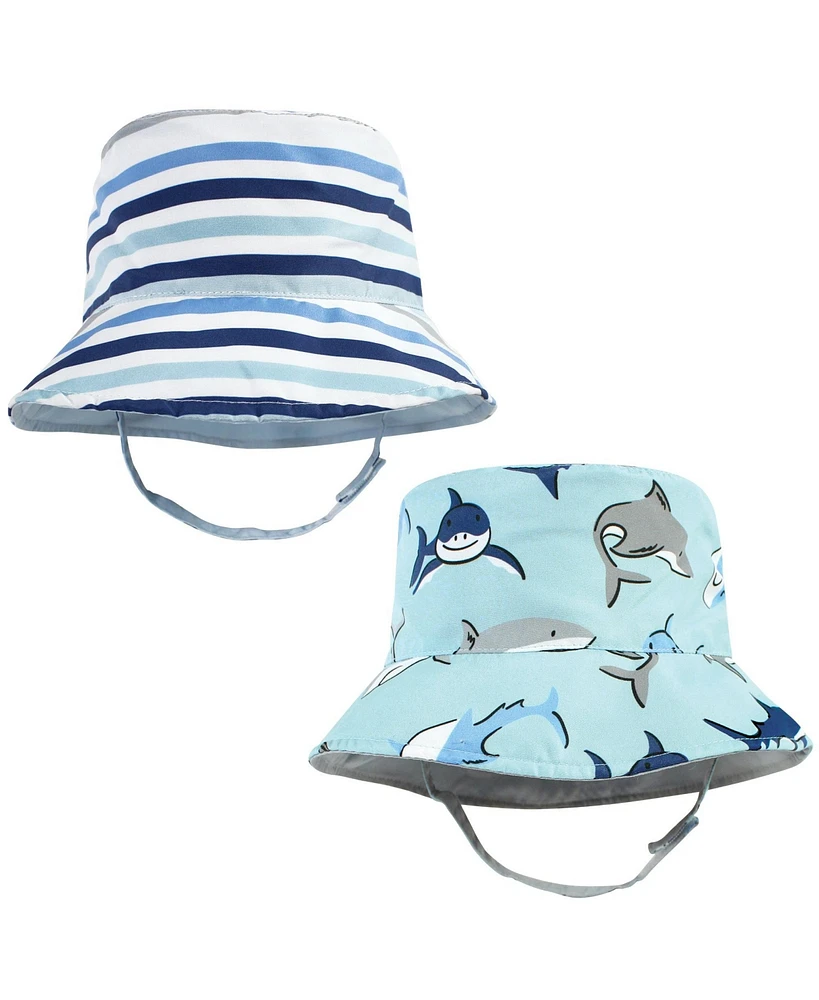 Hudson Baby Baby Boys Hudson Sun Protection Hat, Shark Stripe, 12-24 Months