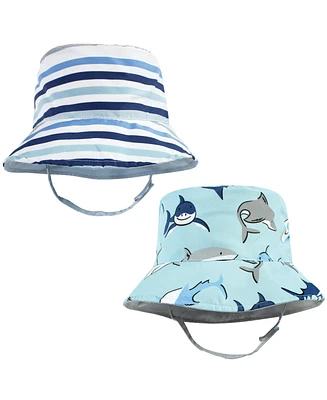 Hudson Baby Baby Boys Hudson Sun Protection Hat, Shark Stripe, 12-24 Months