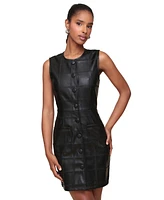 Avec Les Filles Women's Faux-Leather Quilted Mini Dress