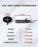Alva Energy Nonstick Ceramic Whole Fish Frying Pan Skillet, Non-Toxic Pfas, Pfoa & Ptfe Free, Oval Fish Pan for Cooking, All Cooktop Compatible & Indu