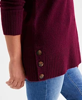 Style & Co Women's Shawl Collar Button-Hem Tunic Sweater, Created for Macy's