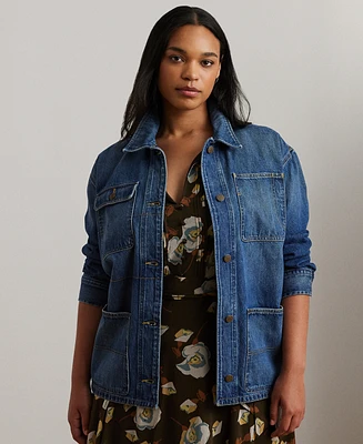 Lauren Ralph Plus Denim Shirt Jacket