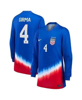 Nike Big Boys and Girls Naomi Girma Royal Uswnt 2024 Away Replica Long Sleeve Player Jersey