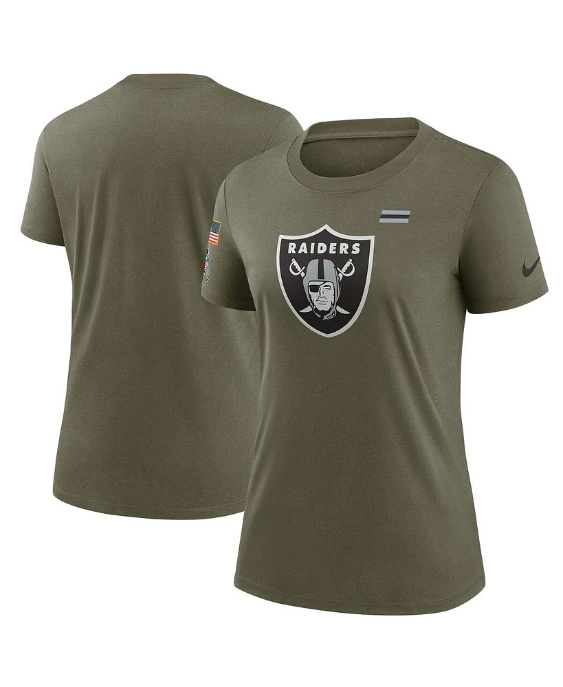 Nike Women's Olive Las Vegas Raiders 2021 Salute to Service T-Shirt