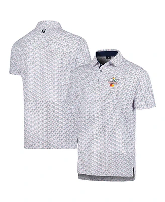 FootJoy Men's White Arnold Palmer Invitational Doodle Stretch Pique Self Collar Polo