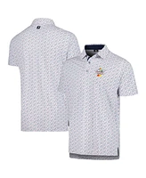 FootJoy Men's White Arnold Palmer Invitational Doodle Stretch Pique Self Collar Polo