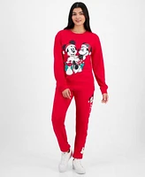 Disney Juniors Mickey Minnie Holiday Graphic Sweatshirt Joggers