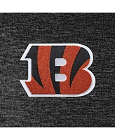 Antigua Men's Heathered Black Cincinnati Bengals Action Crewneck Chenille Pullover Sweatshirt