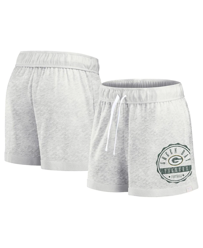 Fanatics Women's Oatmeal Green Bay Packers Vintage-like Badge Shorts