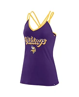 Fanatics Women's Purple Minnesota Vikings Go for It Strappy Crossback Tank Top