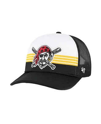 '47 Brand Men's Black Pittsburgh Pirates Lift Off Foam Front Mesh Trucker Adjustable Hat