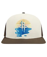 Pro Standard Men's Cream/Brown Houston Rockets Glint Sunset Snapback Hat