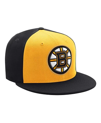 Starter Men's Black/Gold Boston Bruins Primary Logo Two-Tone Adjustable Hat