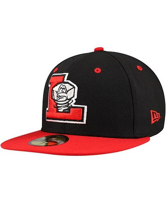 New Era Men's Black/Red Lansing Lugnuts Authentic Collection 59FIFTY Fitted Hat