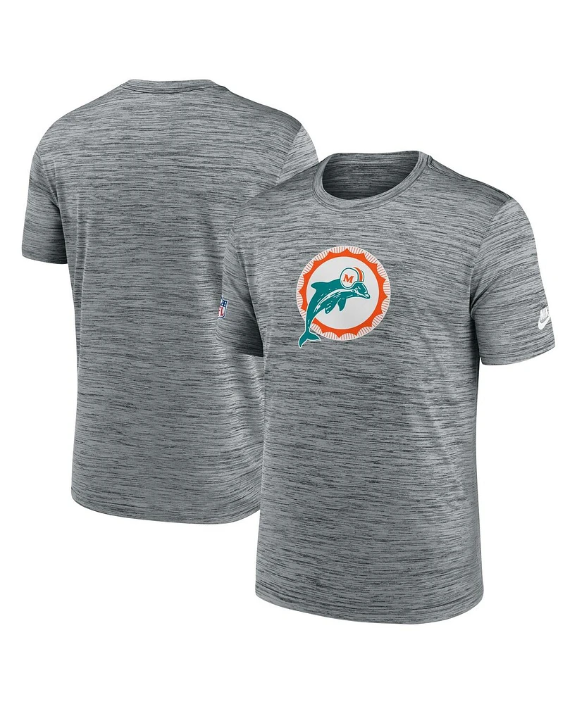 Nike Men's Gray Miami Dolphins Velocity Alternate Logo Performance T-Shirt