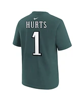 Nike Big Boys and Girls Jalen Hurts Midnight Green Philadelphia Eagles Player Name Number T-Shirt