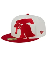 New Era Men's Cream/Red Philadelphia Phillies Lonestar 59FIFTY Fitted Hat