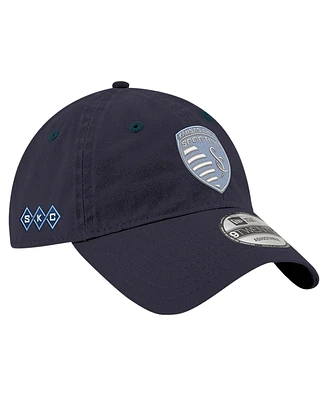 New Era Men's Navy Sporting Kansas City 2024 Jersey Hook 9TWENTY Adjustable Hat