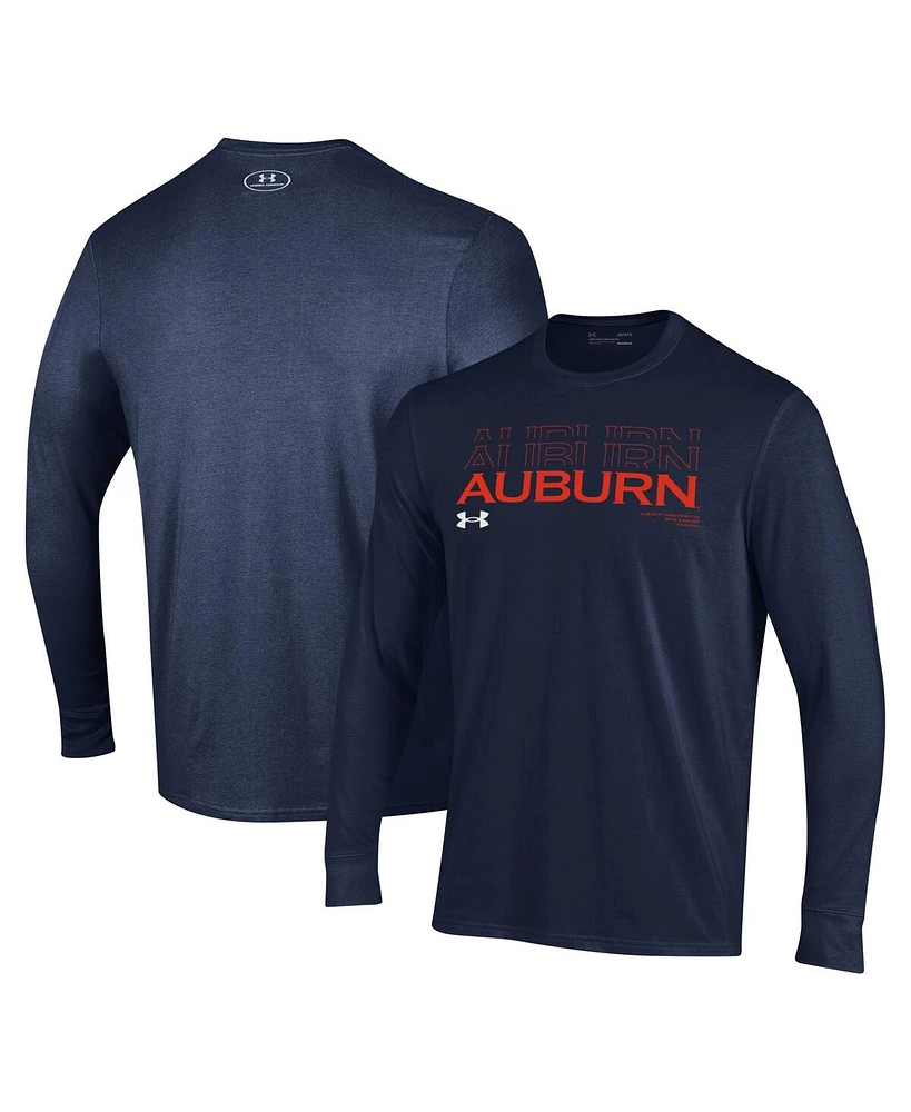 Under Armour Men's Navy Auburn Tigers Sideline Long Sleeve T-Shirt