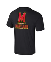 Colosseum Men's Black Maryland Terrapins Logo Lockup 2-Hit Active Blend T-Shirt