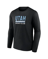 Fanatics Men's Black Utah Hockey Club Secondary Logo Long Sleeve T-Shirt