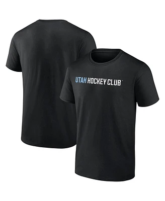 Fanatics Men's Black Utah Hockey Club Wordmark Logo T-Shirt