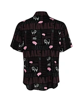 Section 119 Men's Black Pink Floyd Pigs Animals Button-Down Shirt