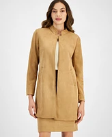 Tahari Asl Women's Faux Suede Stand Collar Jacket