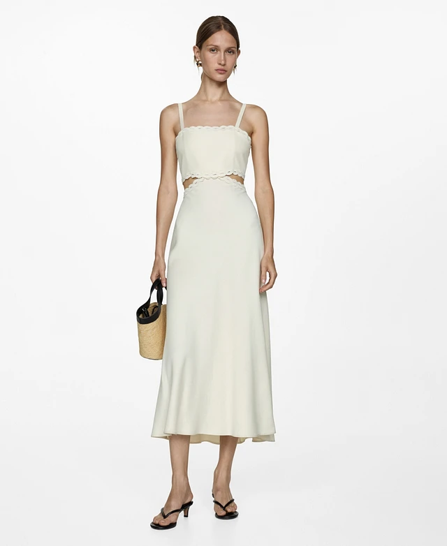 Mango Women's Lace Detail Slit Dress | MainPlace Mall