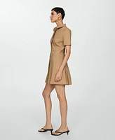 Mango Women's Pleated Shirt Dress