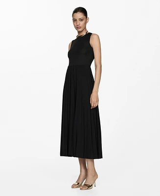 Mango Women's Pleated Midi Dress