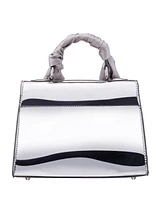 Nina Metallic Satchel Bag with Crystal Trim Scarf