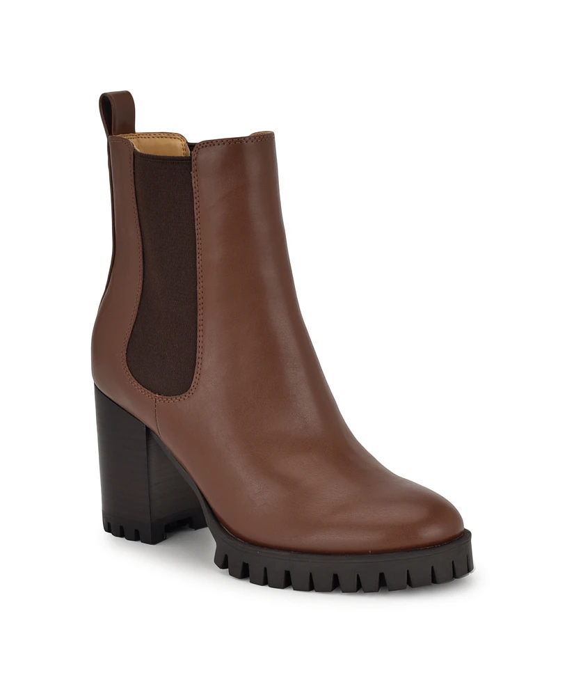 Nine West Women's Kort Lug-Sole Block Heel Dress Booties