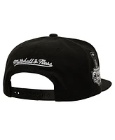 Mitchell & Ness Men's Black Los Angeles Kings Core Top Spot Snapback Hat