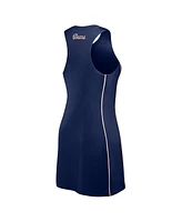 Fanatics Women's Navy Chicago Bears Studio Boost Athletic Half-Zip Dress