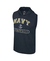 Colosseum Men's Heather Navy Midshipmen Varsity Sleeveless Hoodie Tank Top