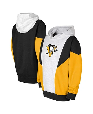 Outerstuff Big Boys and Girls Ash/Black Pittsburgh Penguins Champion League Fleece Pullover Hoodie