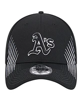 New Era Men's Black Oakland Athletics Active Dash Mark 39THIRTY Flex Hat