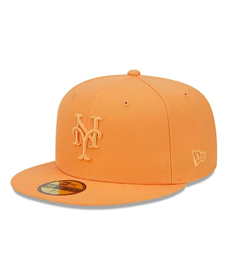 New Era Men's Orange York Mets Spring Color 59FIFTY Fitted Hat