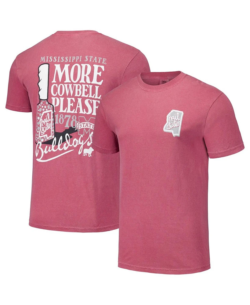 Image One Men's and Women's Maroon Mississippi State Bulldogs Hyper Local Hail Cowbell T-Shirt