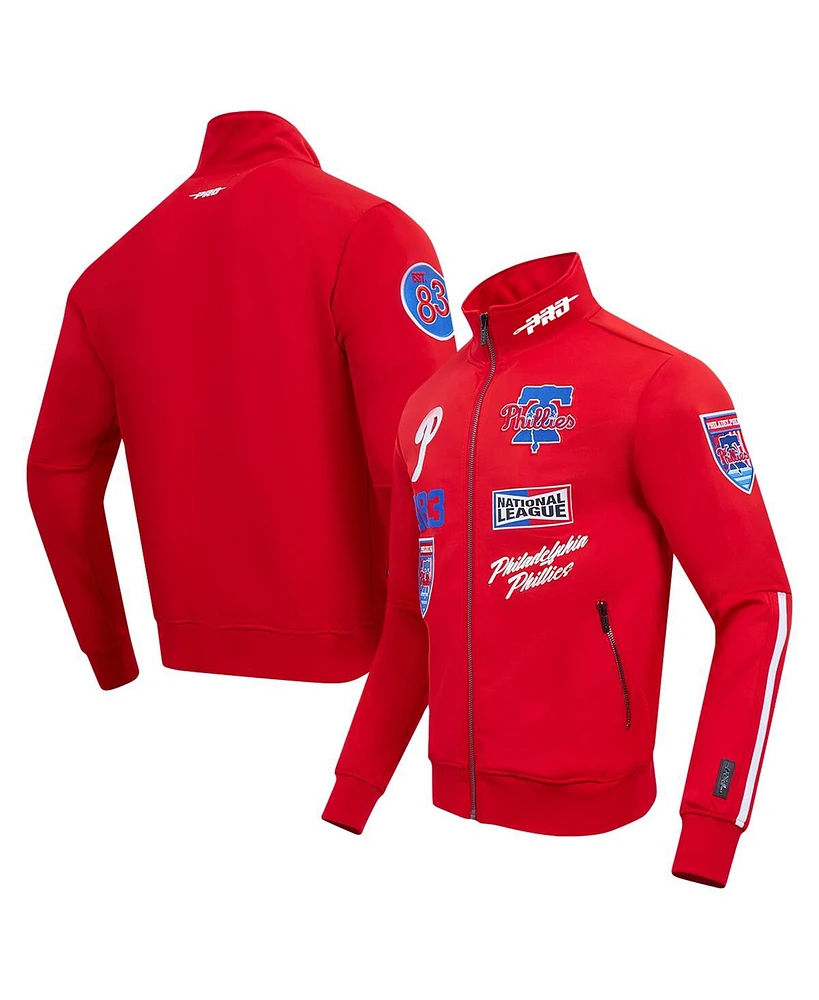 Pro Standard Men's Red Philadelphia Phillies Fast Lane Full-Zip Track Jacket